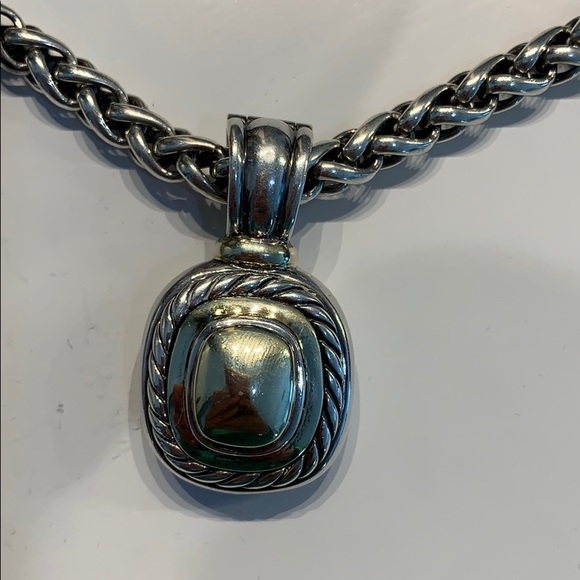 David Yurman Sterling 14 K gold dome pendant enhancer - Picture 9 of 9